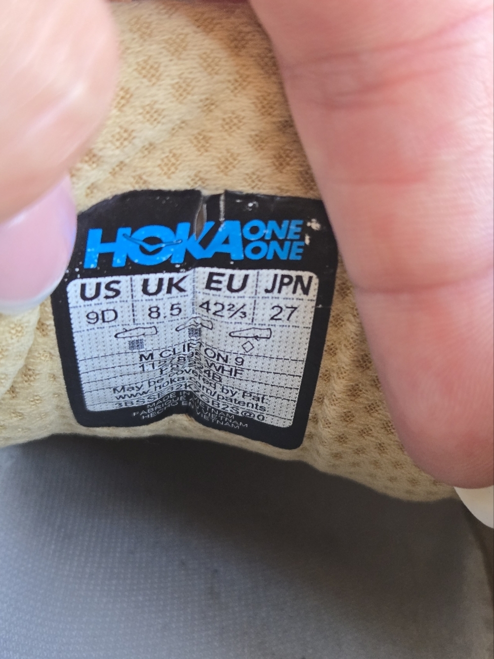 Hoka Clifton 9 Running Shoes | White / Holiday Flock (WHF) | Men’s 9D - Picture 5 of 11